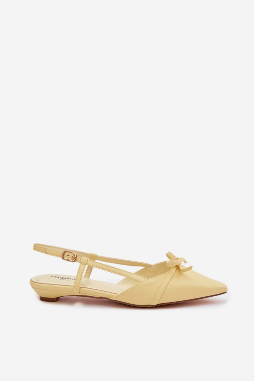 Sandálias femininasImitacji Skóry De salto baixo cor amarela Jelmera