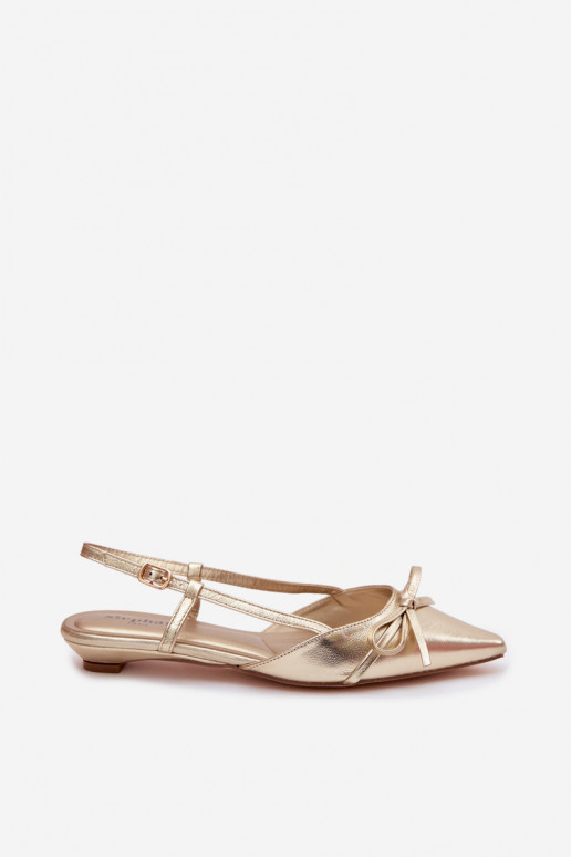 Sandálias femininasImitacji Skóry De salto baixo cor dourada Jelmera