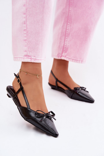 Sandálias femininasImitacji Skóry De salto baixo cor preta Jelmera