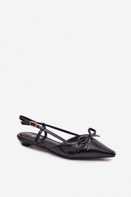 Sandálias femininasImitacji Skóry De salto baixo cor preta Jelmera