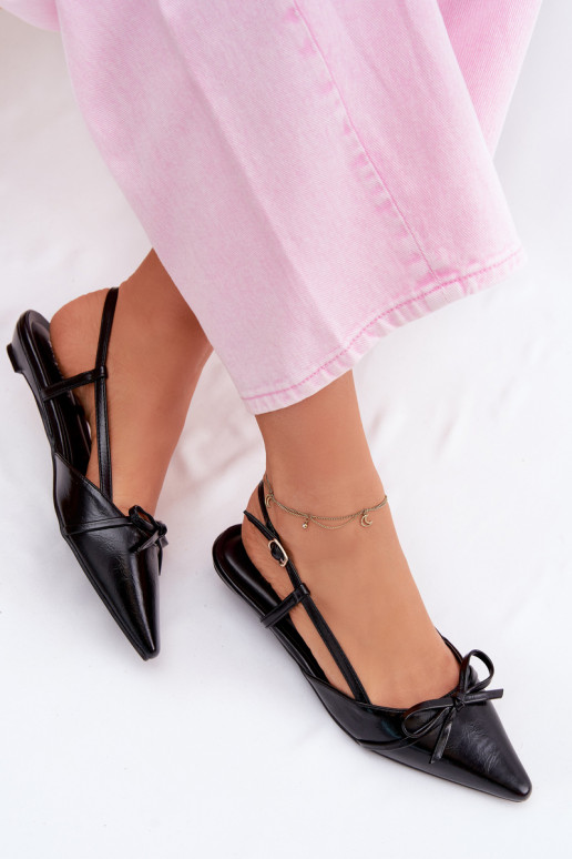 Sandálias femininasImitacji Skóry De salto baixo cor preta Jelmera