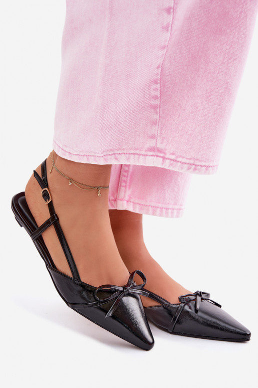 Sandálias femininasImitacji Skóry De salto baixo cor preta Jelmera