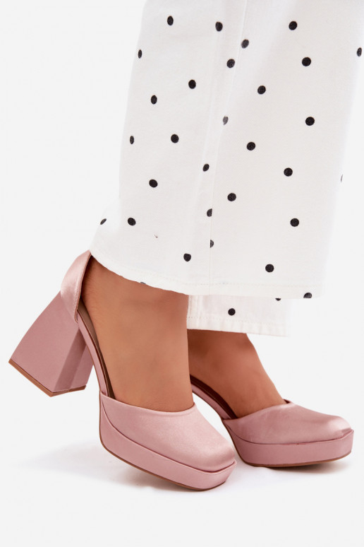 sandálias com saltoSatynoParaym EMykończeniem Szampańskie Calistae