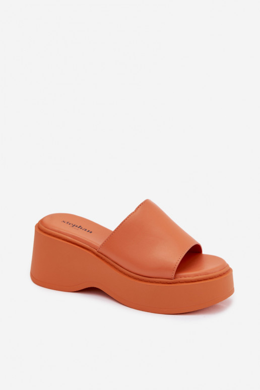 Chinelos de plataforma laranja para mulher Virelia