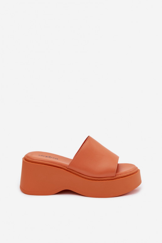 Chinelos de plataforma laranja para mulher Virelia