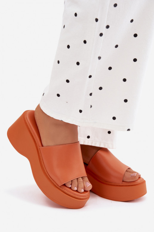 Chinelos de plataforma laranja para mulher Virelia