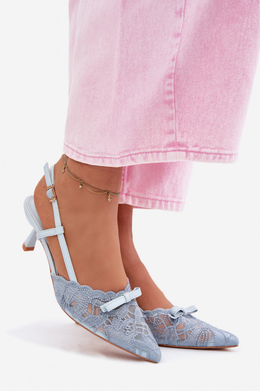 Sandálias com cordões Feminino Habilitado obcasie com fitas cor azul Tem que serribelle