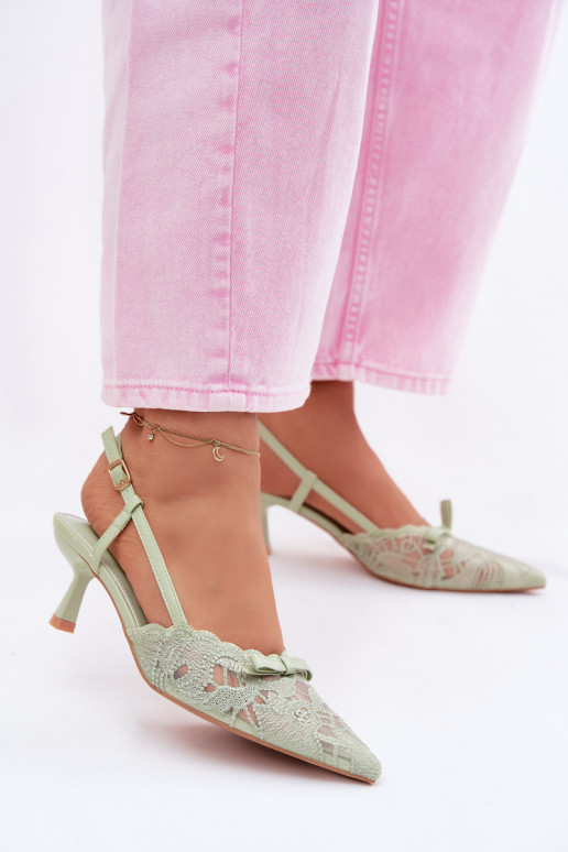 Sandálias com cordões Feminino Habilitado obcasie com fitas cor verde Tem que serribelle