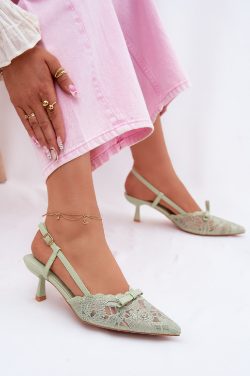 Sandálias com cordões Feminino Habilitado obcasie com fitas cor verde Tem que serribelle