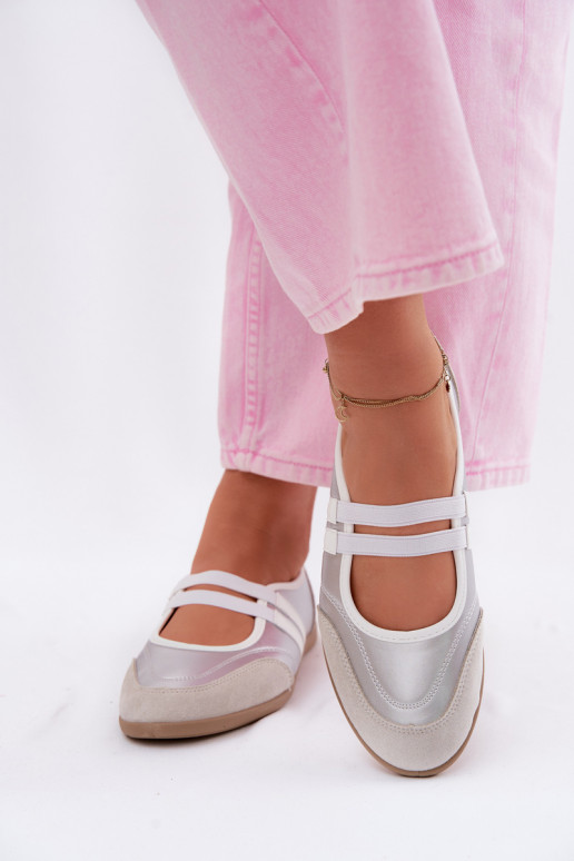 Bailarinas Estilo esportivoElastycznymi Paskami cor prata Donatella