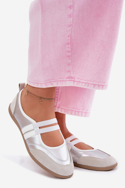 Bailarinas Estilo esportivoElastycznymi Paskami cor prata Donatella