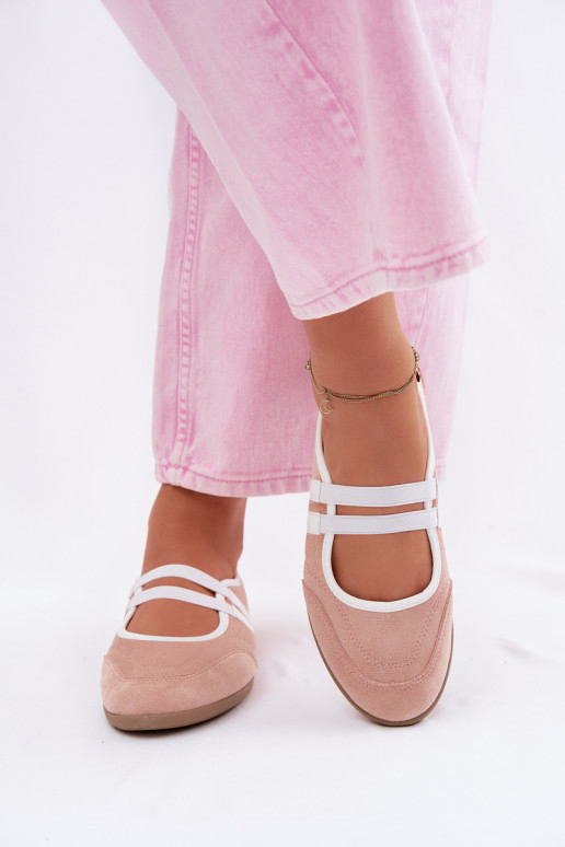 Bailarinas Estilo esportivoElastycznymi Paskami cor rosa Donatella