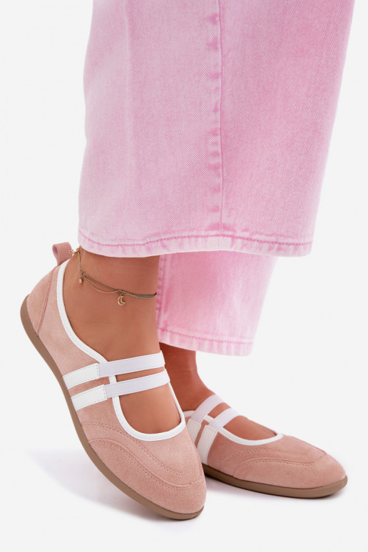 Bailarinas Estilo esportivoElastycznymi Paskami cor rosa Donatella