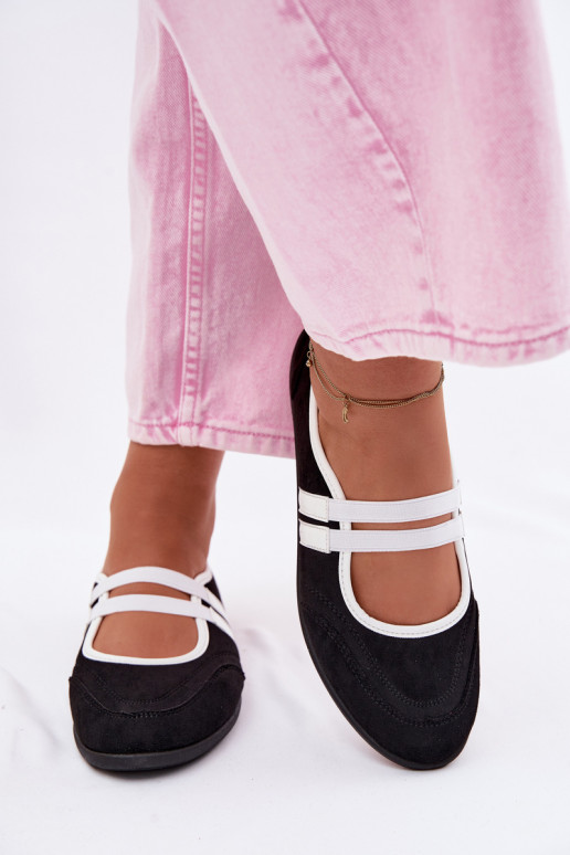 Bailarinas Estilo esportivoElastycznymi Paskami cor preta Donatella