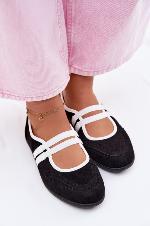 Bailarinas Estilo esportivoElastycznymi Paskami cor preta Donatella