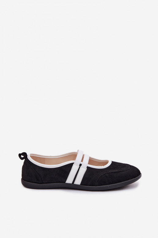 Bailarinas Estilo esportivoElastycznymi Paskami cor preta Donatella