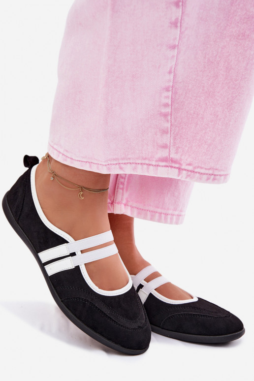 Bailarinas Estilo esportivoElastycznymi Paskami cor preta Donatella