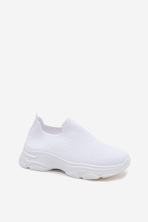 Ténis brancos femininos slip-on Floraine