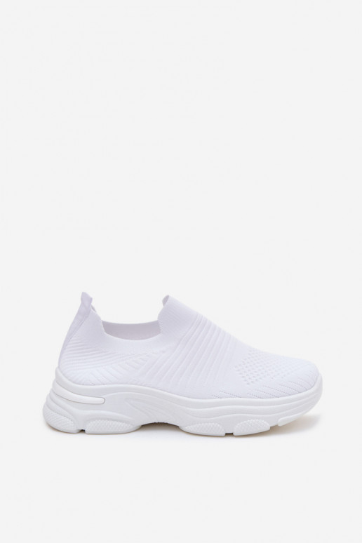 Ténis brancos femininos slip-on Floraine