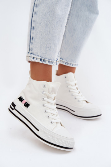 Sapatos de lazer Alto com uma plataforma cor branca Liline 2