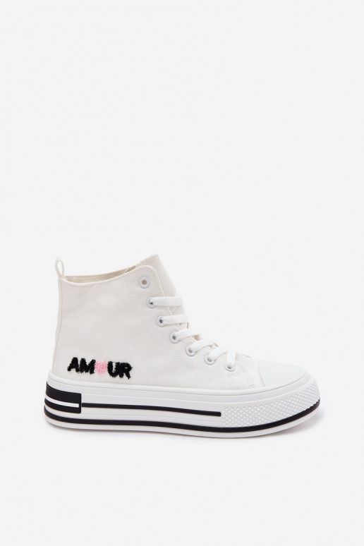 Sapatos de lazer Alto com uma plataforma cor branca Liline