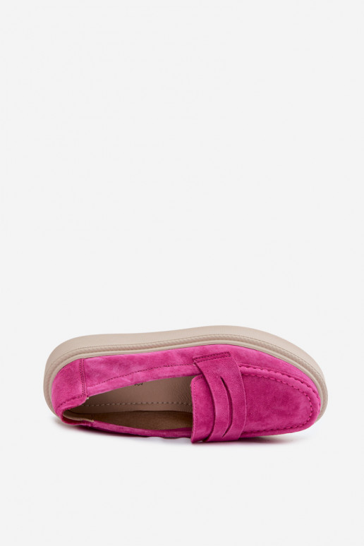 MocassinsHabilitadoturalnego de camurçau com uma plataforma Vinceza 79594 cor rosa