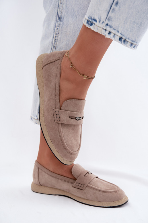 mocassins femininosImitacji de camurçau Vinceza 62273 bege