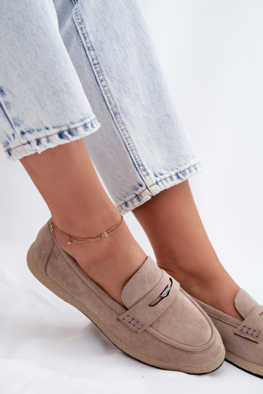 mocassins femininosImitacji de camurçau Vinceza 62273 bege