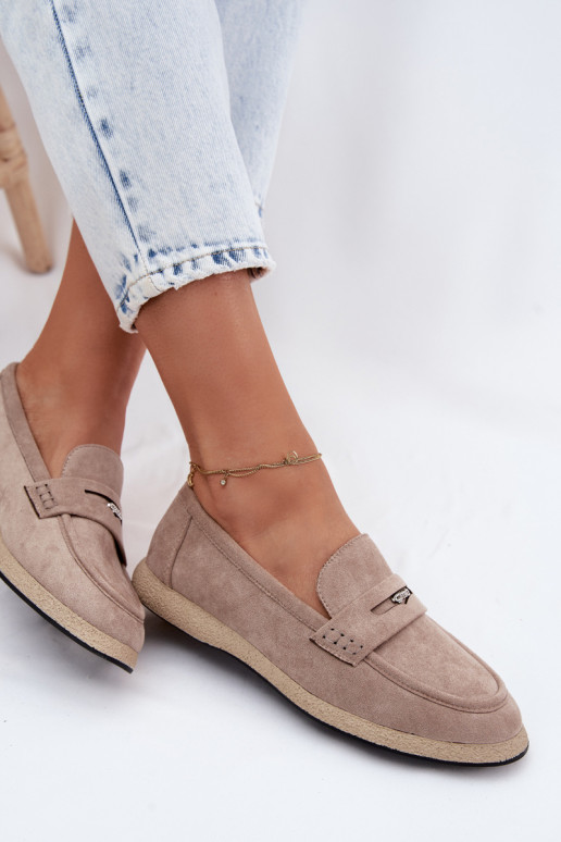 mocassins femininosImitacji de camurçau Vinceza 62273 bege