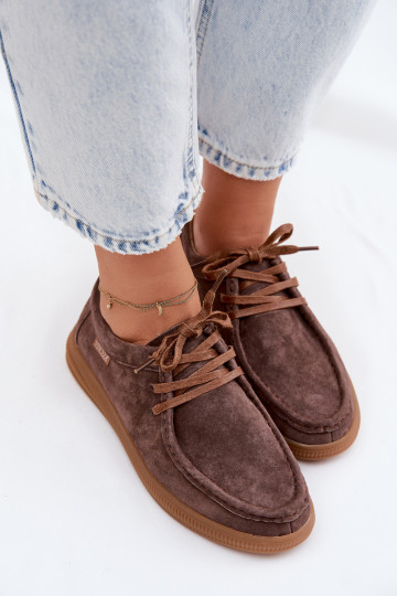 Sapatos de camurça sintética marrons Vinceza 95391