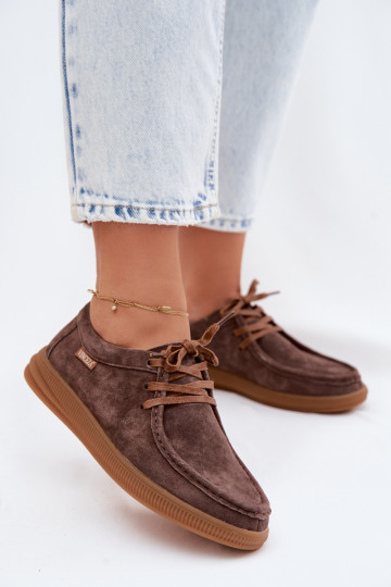 Sapatos de camurça sintética marrons Vinceza 95391 2