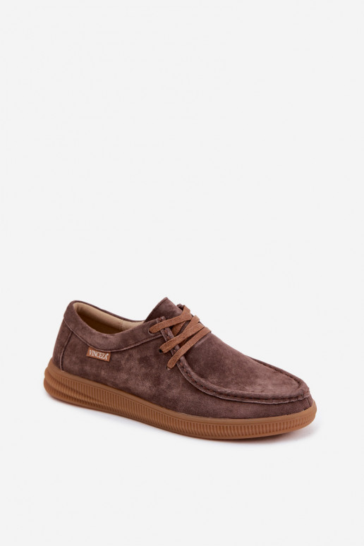 Sapatos de camurça sintética marrons Vinceza 95391