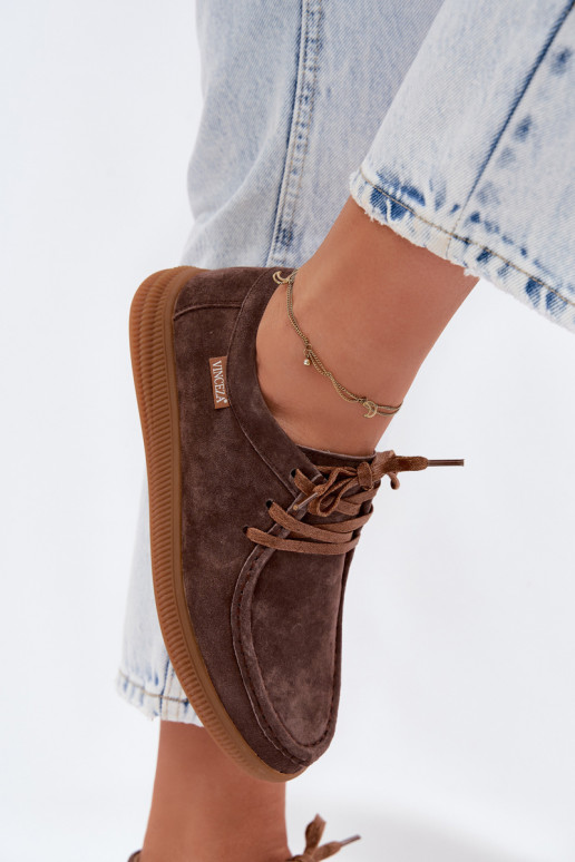 Sapatos de camurça sintética marrons Vinceza 95391