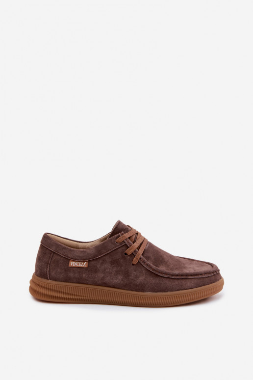 Sapatos de camurça sintética marrons Vinceza 95391