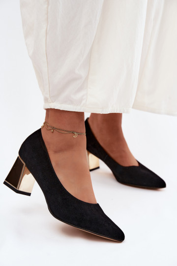 SapatoHabilitadoturalnego de camurçau com salto Vinceza 66921 cor preta 2