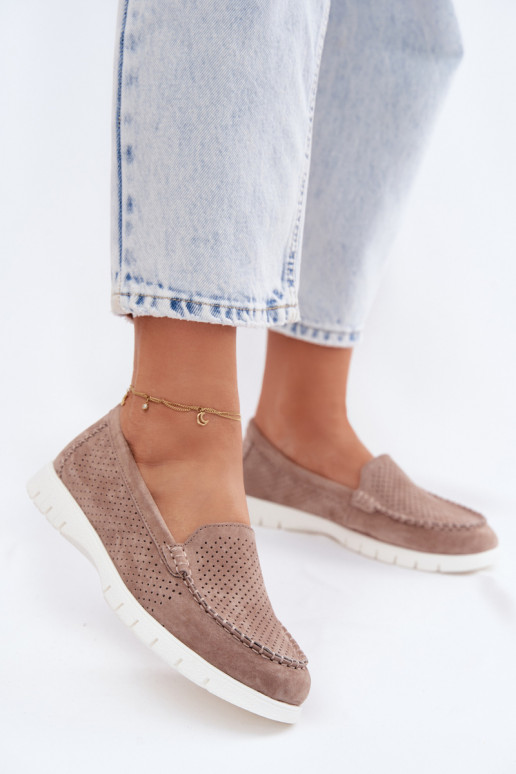 mocassins femininosHabilitadoturalnego de camurçau Vinceza 95360 bege