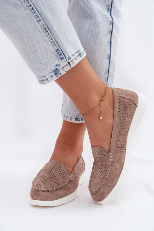 mocassins femininosHabilitadoturalnego de camurçau Vinceza 95360 bege