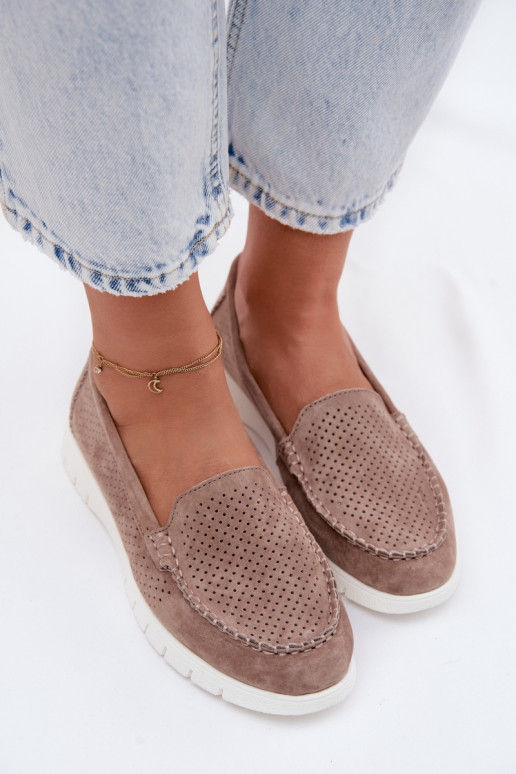 mocassins femininosHabilitadoturalnego de camurçau Vinceza 95360 bege