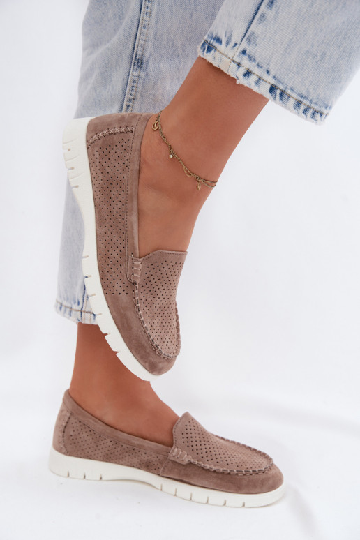 mocassins femininosHabilitadoturalnego de camurçau Vinceza 95360 bege