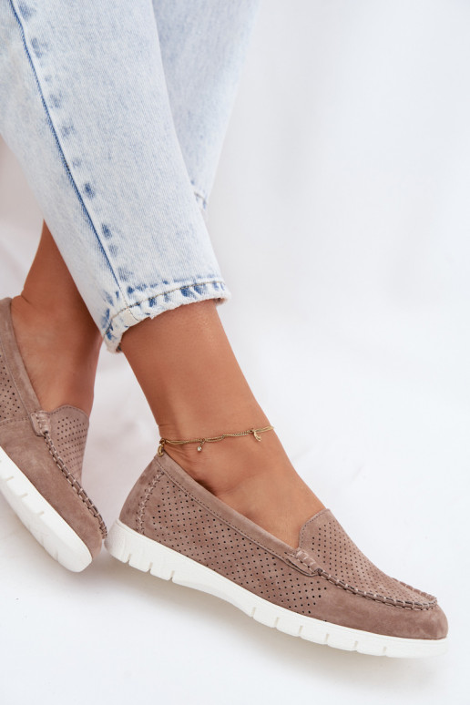 mocassins femininosHabilitadoturalnego de camurçau Vinceza 95360 bege