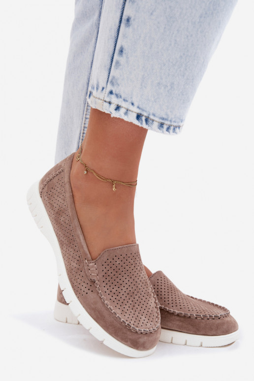 mocassins femininosHabilitadoturalnego de camurçau Vinceza 95360 bege