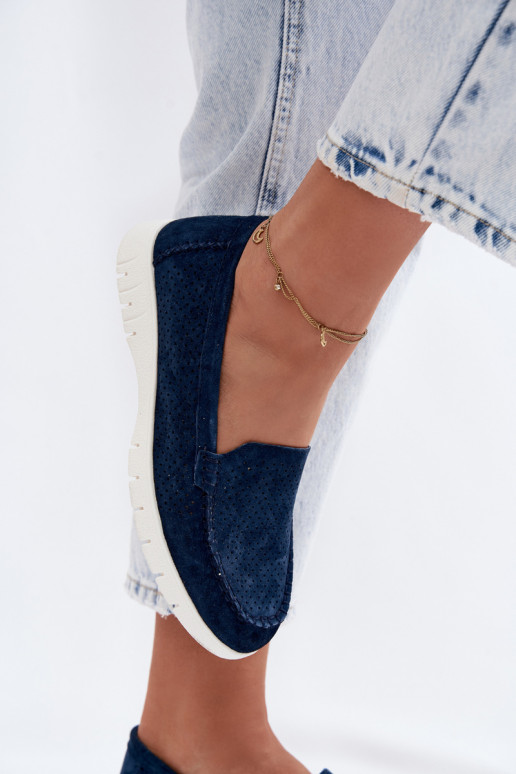 mocassins femininosHabilitadoturalnego de camurçau Vinceza 95360 azul escuro