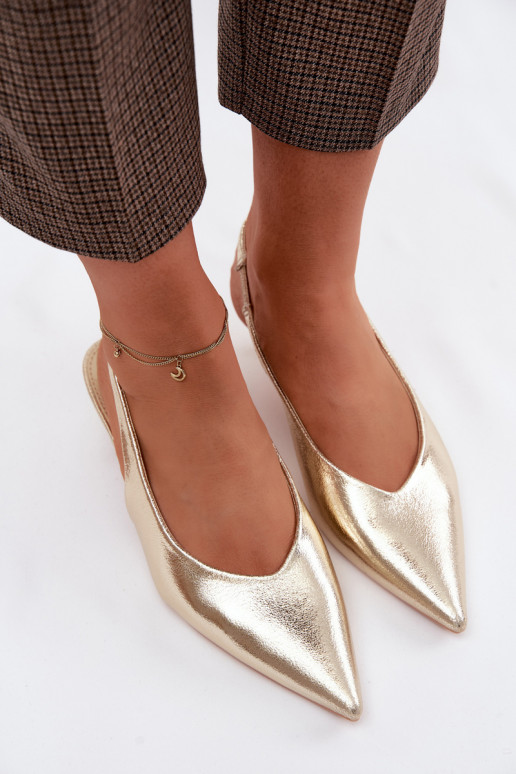 Sandálias femininasImitacji Skóry com salto cor dourada Averelle