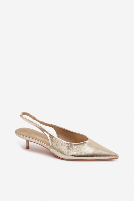 Sandálias femininasImitacji Skóry com salto cor dourada Averelle