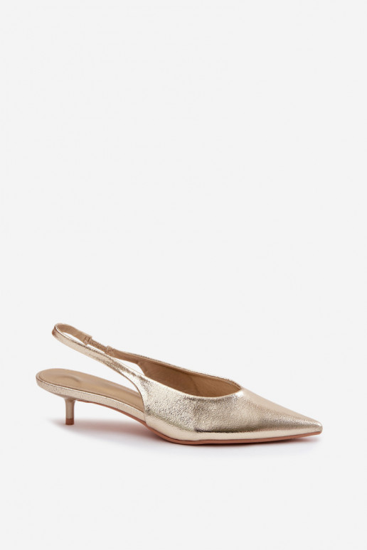 Sandálias femininasImitacji Skóry com salto cor dourada Averelle