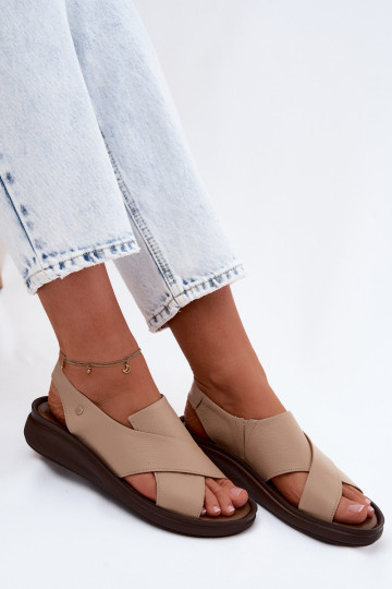 Sandálias femininas Zazoo 40392 em cappuccino