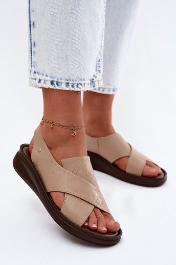 Sandálias femininas Zazoo 40392 em cappuccino 2