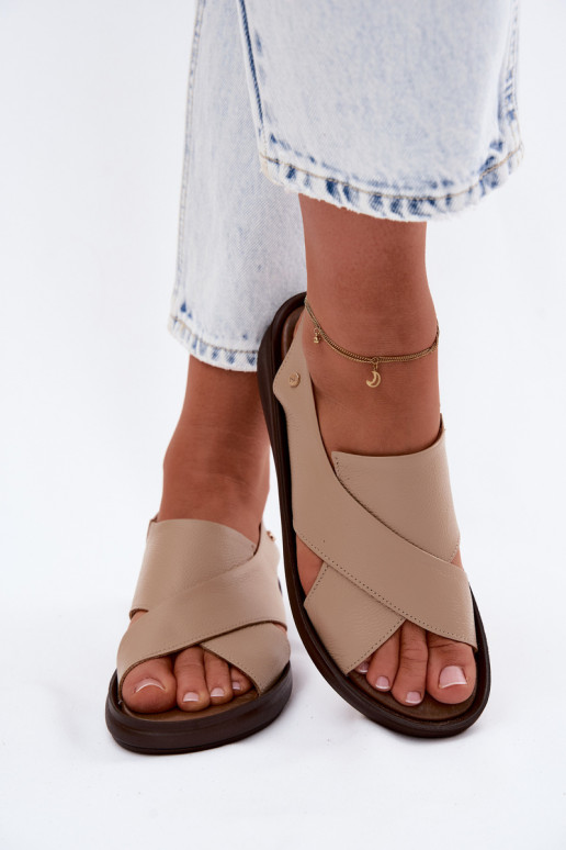 Sandálias femininas Zazoo 40392 em cappuccino