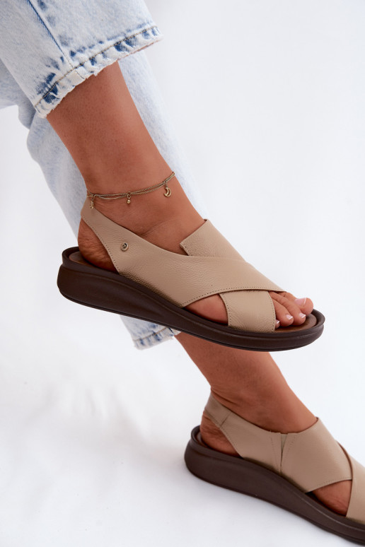 Sandálias femininas Zazoo 40392 em cappuccino