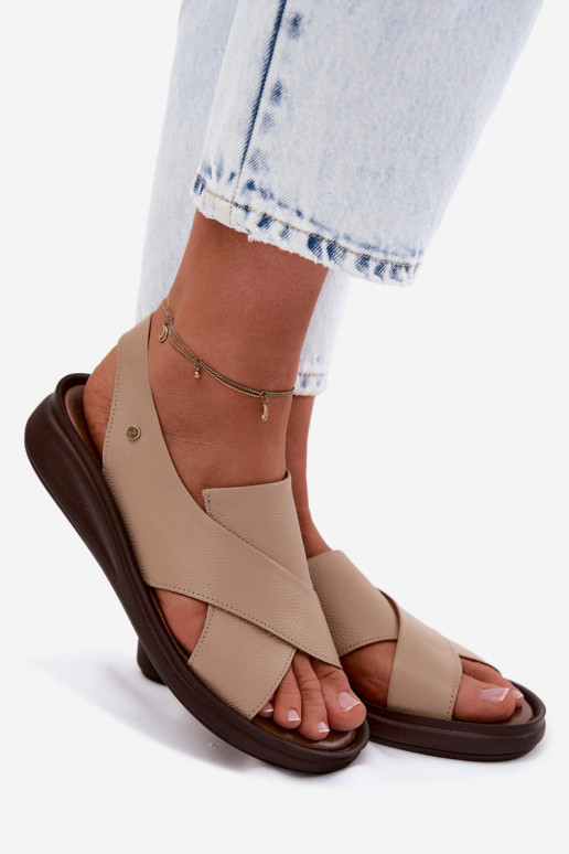 Sandálias femininas Zazoo 40392 em cappuccino